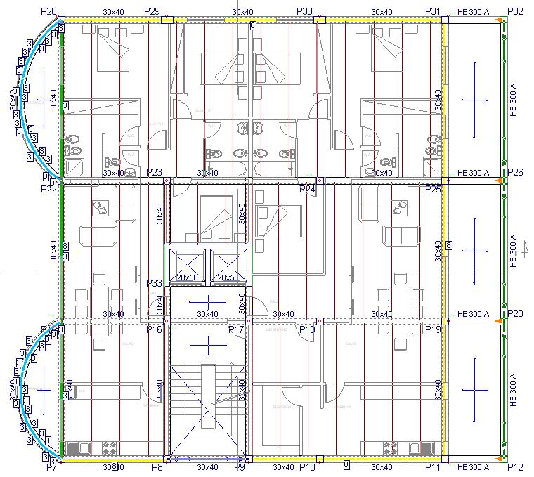 92 Fig. 3.176 3.3.13. Introdução do grupo 6. Sexta planta Prima em Subir de grupo. Neste momento, situa-se no grupo 6 na planta Teto do 2º Andar. 3.3.13.1. Vigas Com as capturas desativadas, repete-se o mesmo procedimento para a introdução das vigas, já referido no ponto 3.