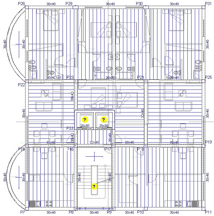 96 Fig. 3.182 Posteriormente, deve-se desalinhar as vigotas que estejam alinhadas entre diferentes panos de laje, para que não exista continuidade de passagem de esforços.