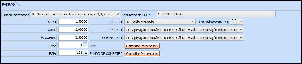 da mercadoria e só deverá ser preenchido caso os produtos da empresa em questão contenha COFINS; COFINS CST: Caso o produto tenha COFINS selecione no campo COFINS CST a opção correspondente, caso