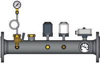 proteção R228 e torneira porta-manómetro de 3 vias 228I; - termómetro R540I; - baínha de controlo R227; - baínha para válvula de interceção de combustível N143; - 1 ou 2 ligações para válvula de