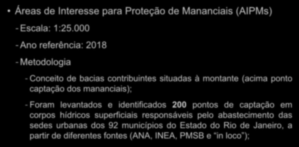 Áreas de Interesse para Proteção de Mananciais (AIPMs) - Escala: 1:25.