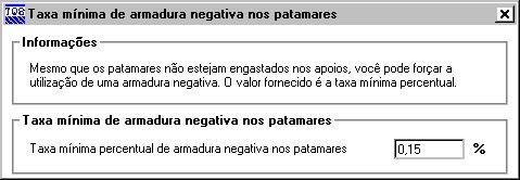 Critérios comuns com o cálculo por grelha Todos os critérios de dimensionamento e detalhamento usados no cálculo de escadas com esforços de grelha valem no processo simplificado.