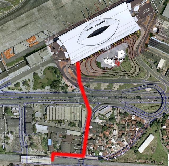 Extensão: 350 m Custo Estimado: R$ 22 milhões Passarela Aeroporto -Metrô Descrição: Passarela de pedestres ligando o