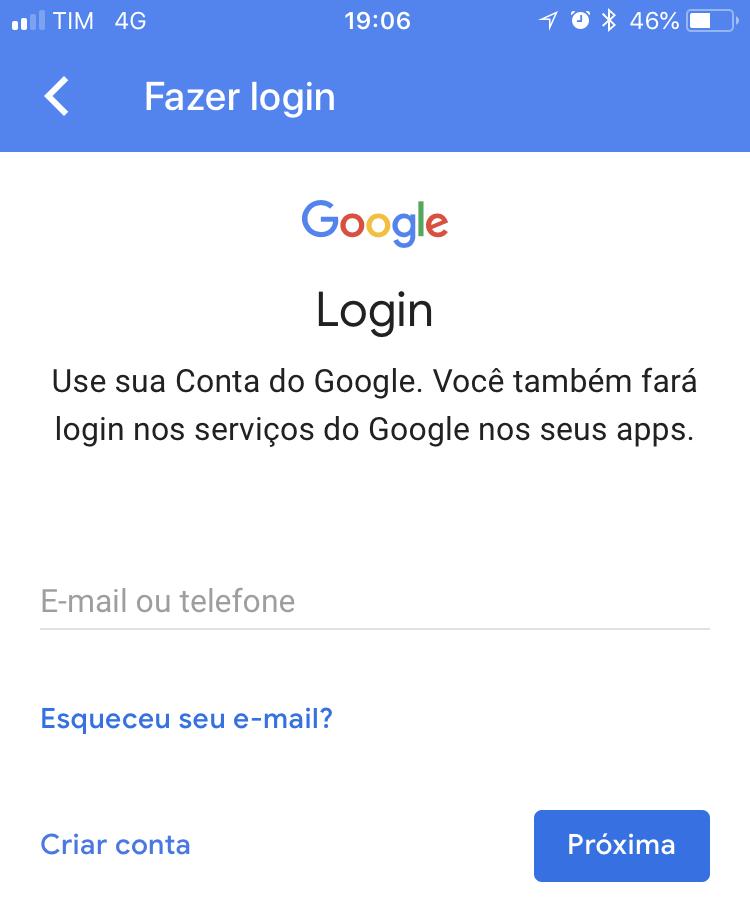 SISTEMA ios (iphone) Acesse a conta criada para seu filho(a), digitando as seguintes credenciais, conforme este exemplo (mas com os seus dados): E-mail: alunoinfantil02@santacruzmaringa.com Atenção!