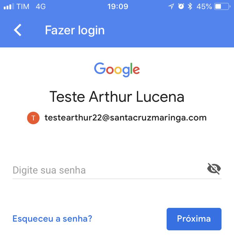 SISTEMA ios (iphone) No campo senha, digite csc.