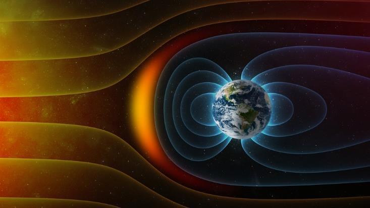 Campo magnético terrestre O campo magnético da Terra é um escudo protetor contra as