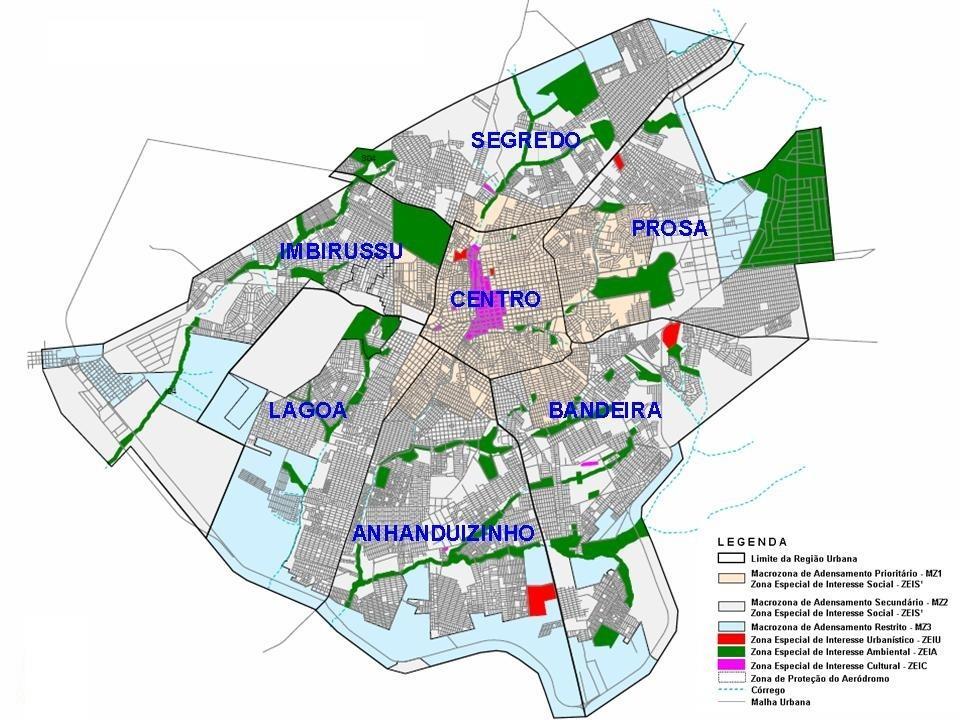 62 Figura 08 - Mapa das regiões urbanas de Campo Grande/MS Fonte: Instituto Municipal de Planejamento Urbano (PLANURB). Disponível em: http://www.capital.ms.gov.br/centro/canaistexto?