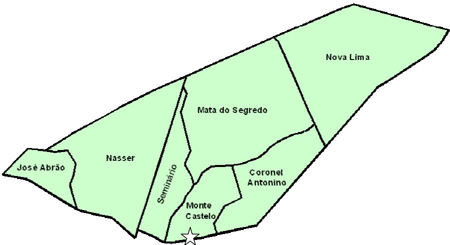 69 Coronel Antonino, José Abrão, Seminário, Monte Castelo, Mata do Segredo e Vila Nasser (ver Figura 12).