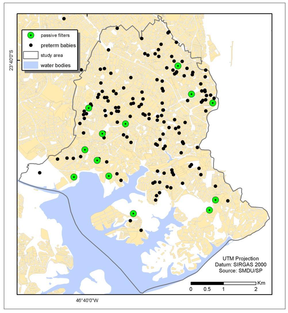 Preterm deliveries and Ozone in São Paulo (interpolation techniques)