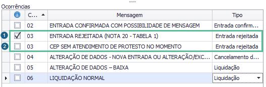 Observação 1: Neste exemplo, para preencher a ocorrência filha, foi analisada a informação da Nota 20