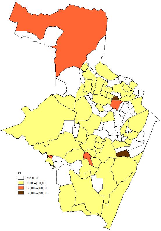 das últimas oito semanas, segundo bairro de residência.