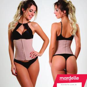 https://www.mardelle.com.br/loja/ 14 FAIXA ABDOMINAL MODELADORA Confecciona em cetinete, tecido de alta compressão, com 3 colchetes, 8 barbatanas em aço flexível que aumentam a sustentação.