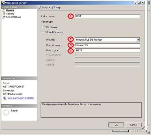 1.4. Na configuração do novo Linked, configure os seguintes campos: 1. Digite o nome do Linked, como IHIST; 2.