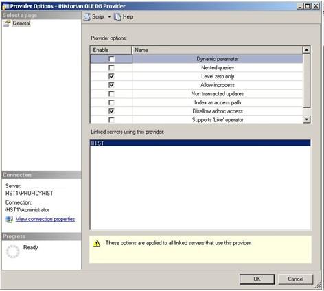 1.6. Habilite as seguintes opções para o provider selecionado: 2. Testando o acesso ao Linked Após o término da configuração, a conexão poderá ser testada através da ferramenta SQL Express. 2.1. Selecione a opção New Query, para criar uma nova consulta.