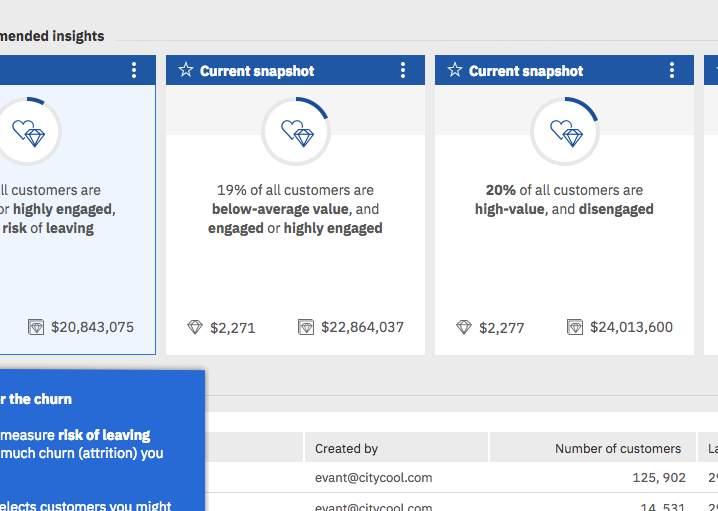 O Watson Marketing desenvolvido com IA ajuda você a alcançar seu público de forma mais inteligente porque: Oferece análise de Aprimora e melhora os Avalia e identifica os Gera um maior dados