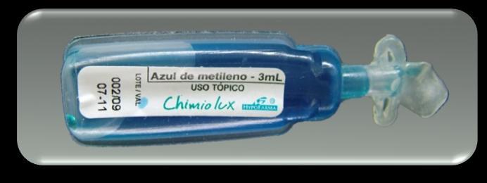 Figura 4.3 - Corante Chimiolux, solução de azul de metileno a 0,005% Figura 4.