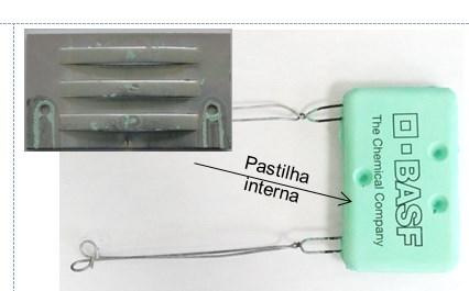 Argamassa cimentícia com adição de inibidor de corrosão e de nitrato de lítio e de brometo de lítio para elevar o ph do meio para em torno de 14, condição em que o zinco se mantém em estado ativo de