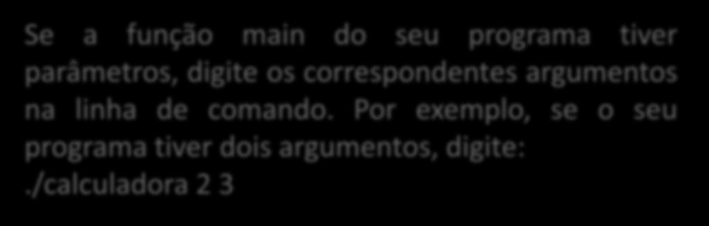 Execução O programa pode ser executado:.