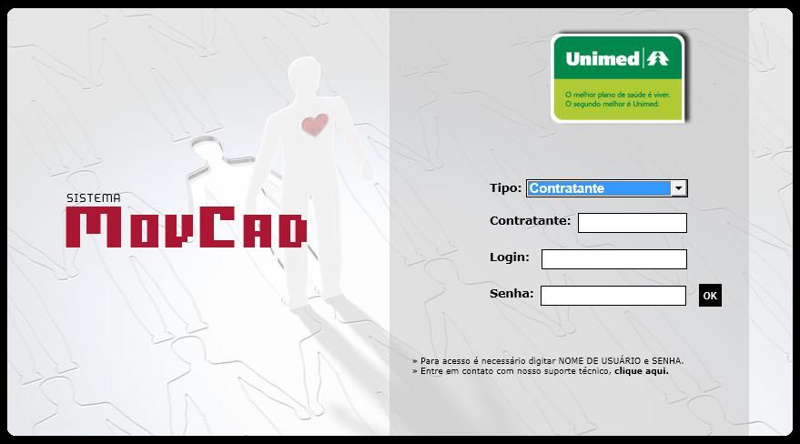 1 2 3 4 Ilustração 01 Login 1) Tipo O Campo Tipo possui duas opções: ADM e Contratante. Selecione a opção Contratante.