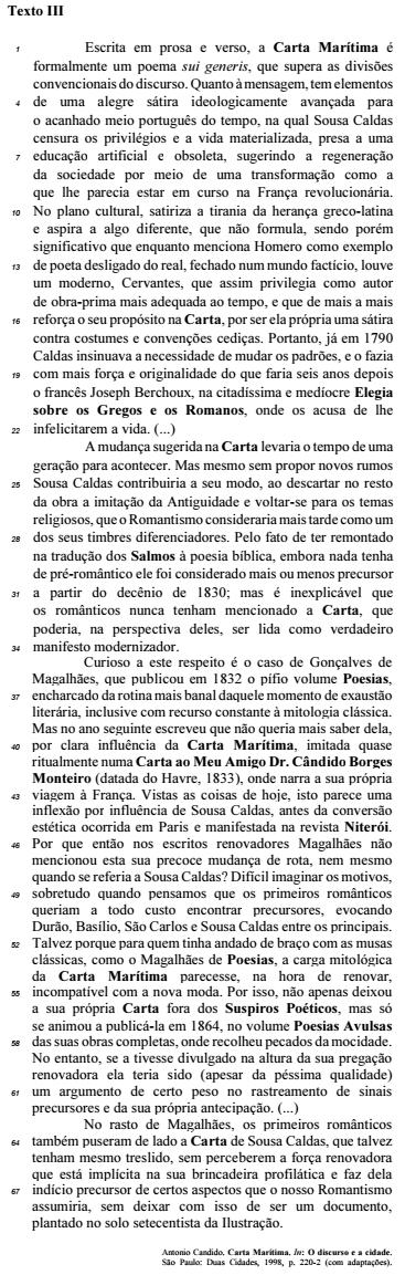 TEXTO III QUESTÕES Julgue (C ou E) os itens 17 