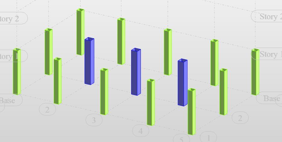 4. ANÁLISE ESTRUTURAL 4.3 Elementos do modelo Todos os elementos do modelo, pilares, vigas e lajes são de betão armado, tendo sido considerado betão da classe de resistência C25/30.