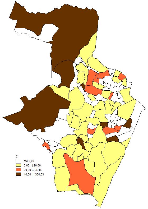 das últimas oito semanas, segundo bairro de residência.