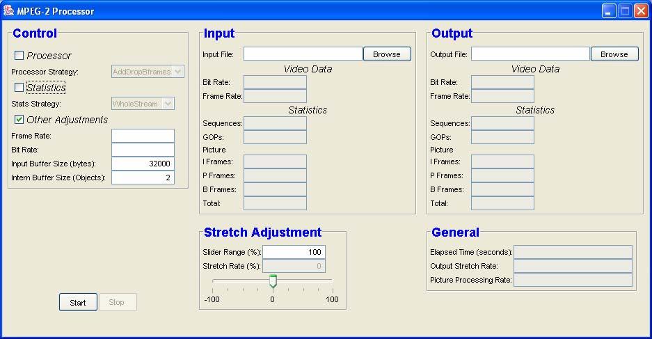 Resultados 101 Figura 36: Interface gráfica de testes. A interface está dividida em cinco painéis.