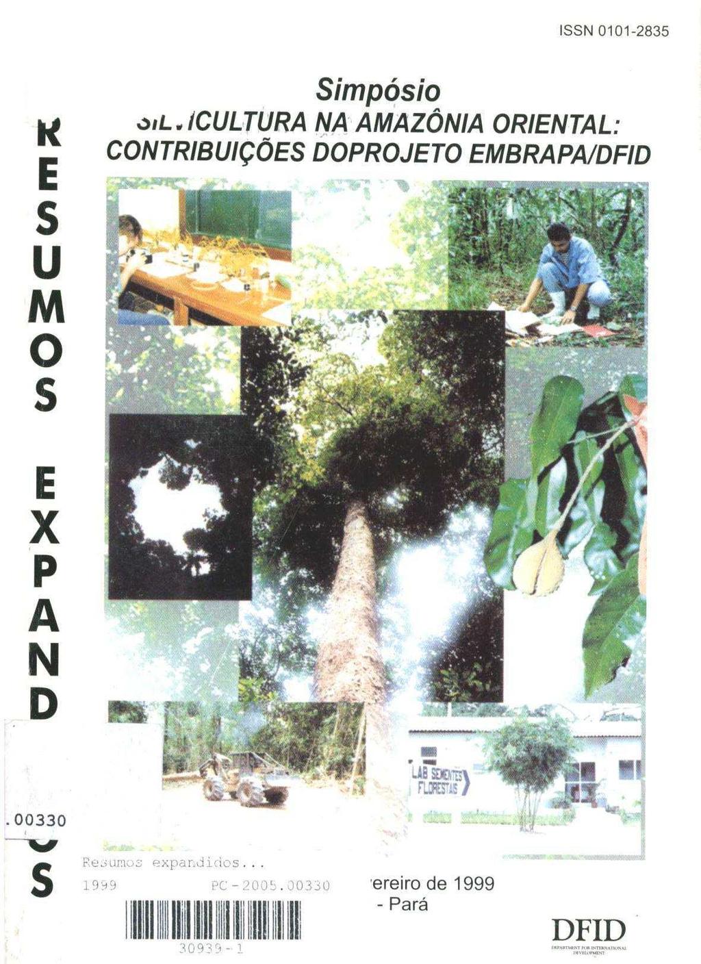 J.1 ISSN 0101-2835 E s u m s Simpósi slicultura NA AMAZÔNIA ORIENTAL: CONTRIBUIÇÕES DOPROJETO