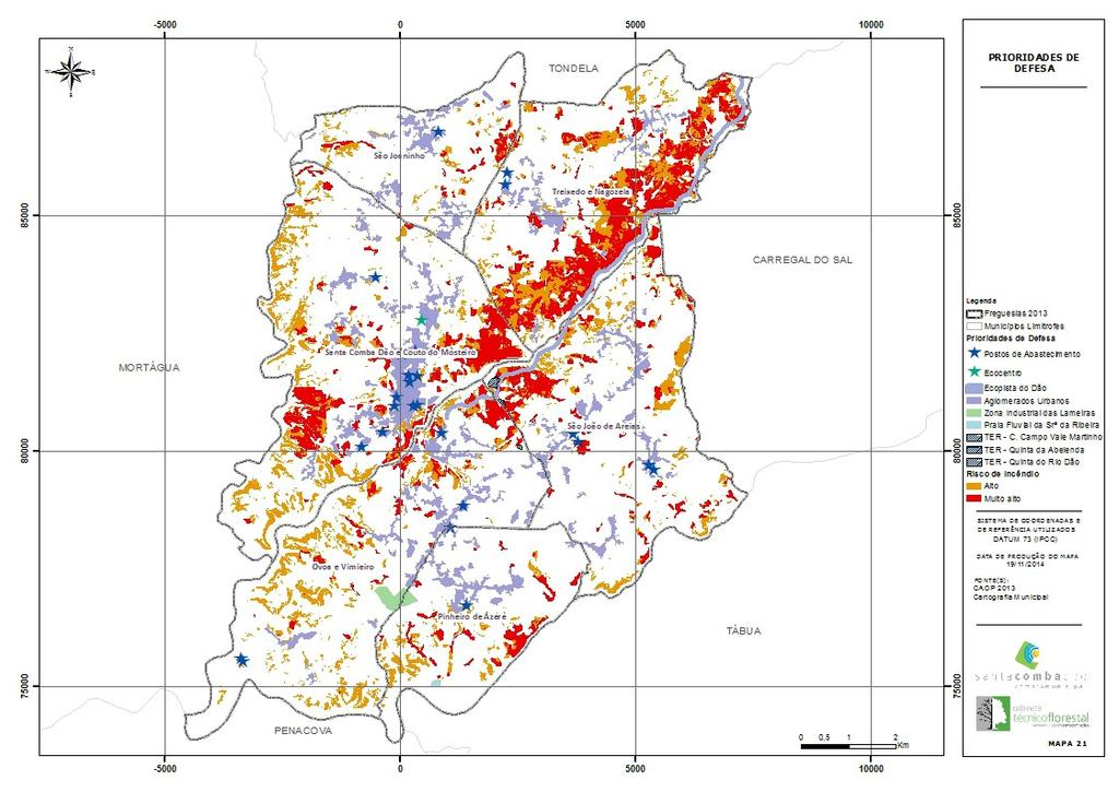 23.. Prioridades de defesa Figura 5 - Prioridades de defesa O Mapa de Prioridades de Defesa, tem por objetivo, identificar as áreas do Município de reconhecido valor social, cultural, ecológico ou