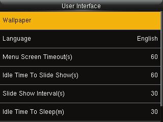 9 9.1 Na interface inicial, pressione [M / OK]> Personalizar> Interface do usuário para definir a interface do usuário.