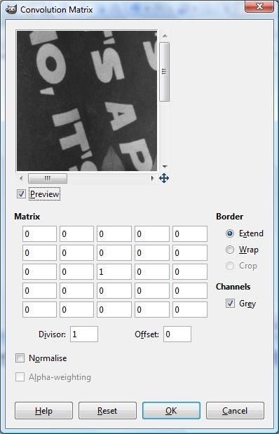 GIMP Menu: Filters Generic