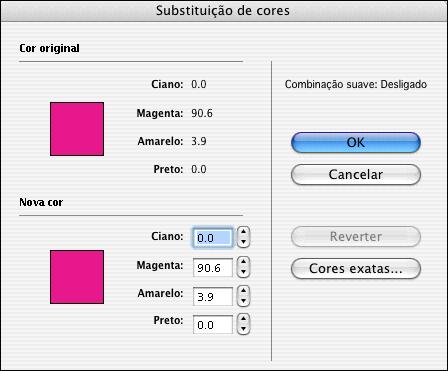 AJUSTE DE COR 66 PARA EDITAR CORES NOS MODOS DE SUBSTITUIÇÃO DIRETA OU SUBSTITUIÇÃO SUAVIZADA 1 Na janela principal do ColorTuner, assegure-se de que o modo de Substituição direta ou de Substituição