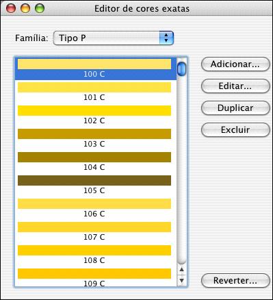 EDITOR DE CORES EXATAS 76 PARA EDITAR UMA COR EXATA 1 Na janela principal do Splash RPX-i, escolha Editor de cores exatas do menu Servidor. A caixa de diálogo Editor de cores exatas é exibida.