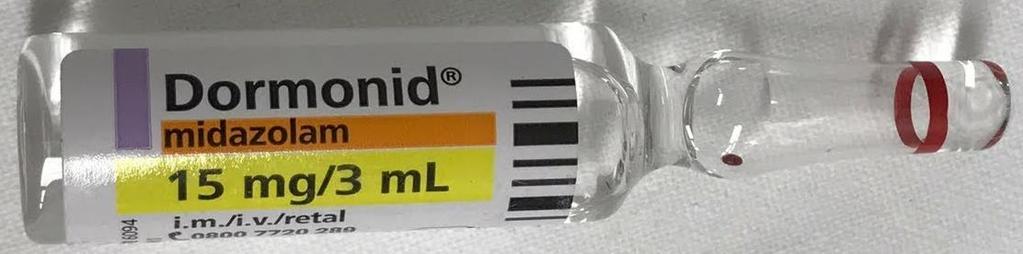 Midazolam Apresentação: Solução Injetável 1 e 5 mg/ml