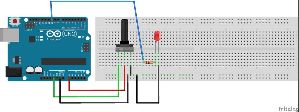 Projeto 8 Controlando a intensidade de luz do led usando o potenciômetro Vamos aproveitar o conhecimento das atividades anteriores para experimentar o controle da luminosidade do LED usando o