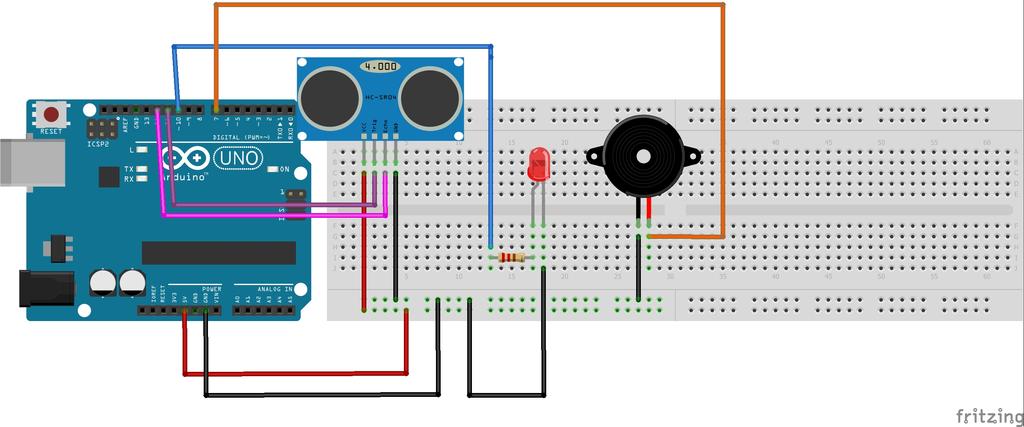 Projeto 15 Alerta de distância com um LED, Buzzer e Sonar Nesse projeto vamos usar o conteúdo desenvolvido nas últimas aulas e criar um sistema de alarme de presença para gerar um alerta visual e