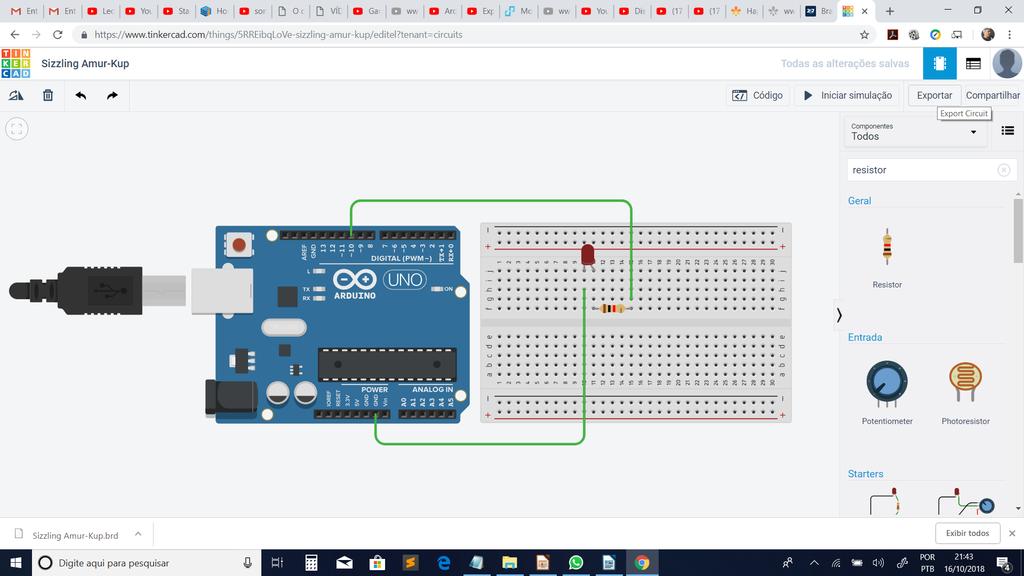 Projeto 2 Usando a Protoboard e o LED Nessa atividade vamos usar o Arduíno e outros componentes para testar os comandos.