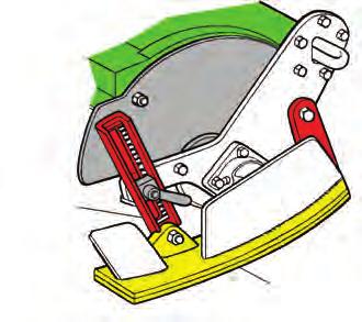 1 20 a 30 cm Roda Cursor Fig 33.2. 2 Fig 33.2. 3 4 Regulação da profundidade de trabalho varia, normalmente, entre 8 e 25 cm e efectua-se subindo ou descendo a altura, em relação ao nível do solo, da roda reguladora de profundidade (Figs 33.