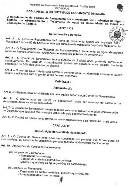 Abastecimento de água a toda comunidade; Redução do Consumo