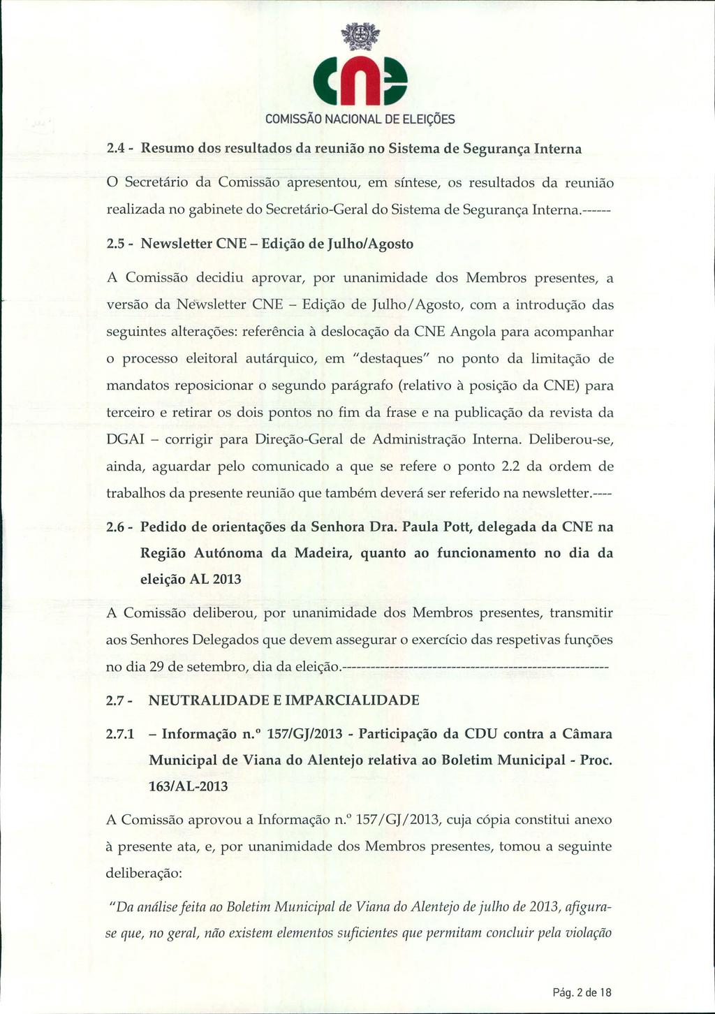 c COMISSÃO NACIONAL DE ELEiÇÕES 2.