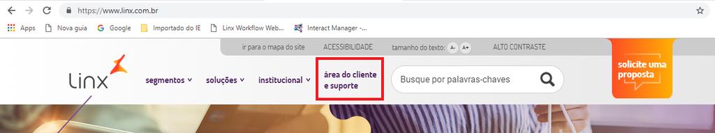 Acessar o site www.linx.com.