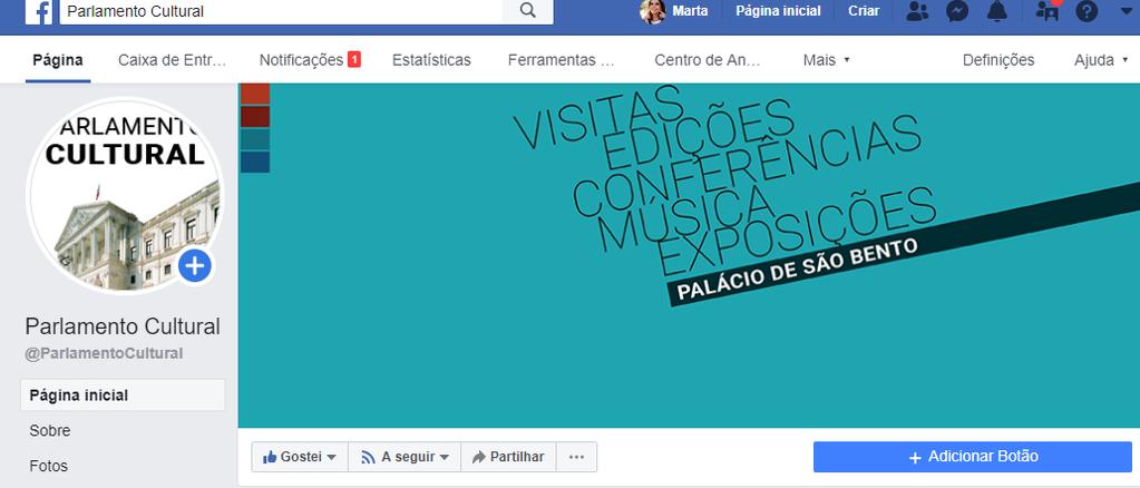 FACEBOOK PARLAMENTO CULTURAL: POSTS: 2 posts por semana Nº SEGUIDORES: 4424 ALCANCE: (+/-) 2000 GOSTOS : (+/-) 7 Os vídeos são o conteúdo mais visto, mais partilhado e mais comentado desta página;