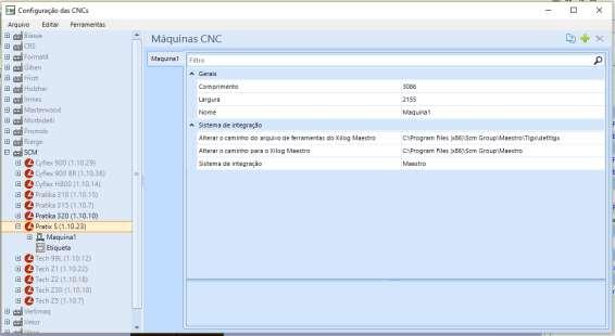 clicar em cima da maquina ou em Maquina1 e selecionar o sistema de integração