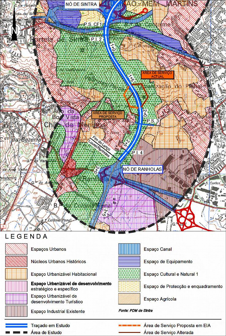 Foi analisada a nova localização, verificando-se que ao nível do ordenamento do território, se mantém a mesma interferência com a ocupação de espaços culturais e naturais, que se encontram presentes