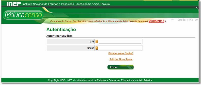 Exportar INEP Para importar os dados no site do INEP, acesse o