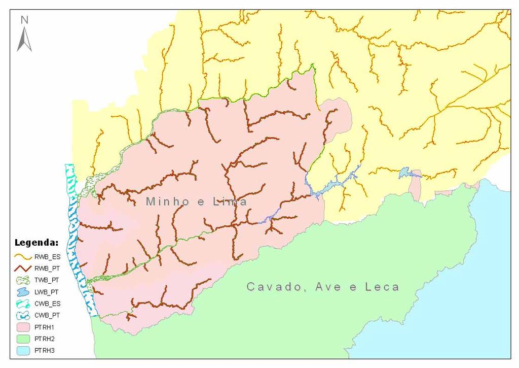 GT DQA/QA REGIÃO HIDROGRÁFICA DO MINHO-LIMA Massas de água