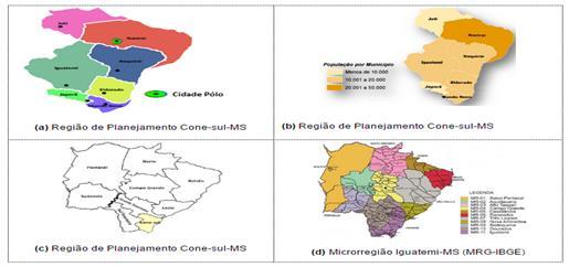 O espaço geográfico compreendido por essa Região ocupa uma extensão territorial de 11.705,92 km², que representa 3,28% da área do Estado de Mato Grosso do Sul (MATO GROSSO DO SUL, 2011a; IBGE, 2013).