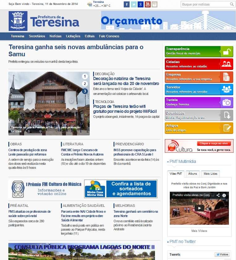 Figura 42 - FACSÍMILE DO "WEBSITE" DA PREFEITURA