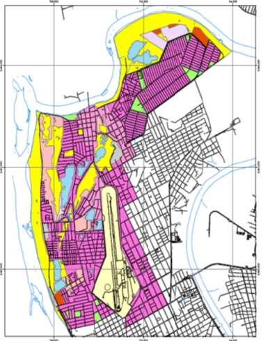 O macrozoneamento do município identifica as áreas de intervenção do PLN como áreas predominantemente urbanas e, às margens dos rios e lagoas, como áreas sem uso definido.