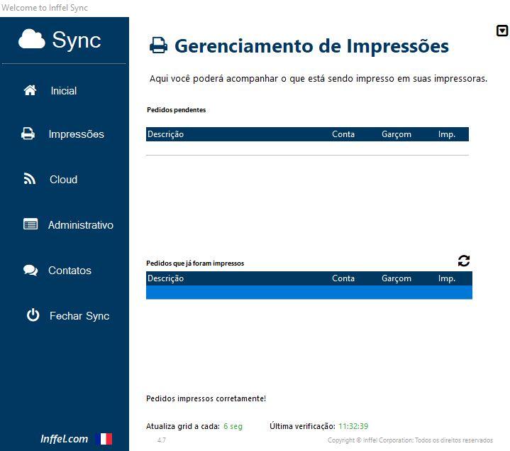 Conexão com o sistema Depois de tudo configurado, e nessa tela que acompanhamos o gerenciamento das impressões.